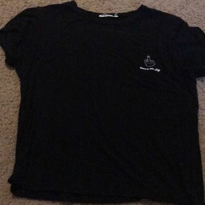 Pacsun middle finger crop tee